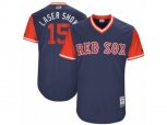 Boston Red Sox #15 Dustin Pedroia Laser Show Authentic Navy Blue 2017 Players Weekend MLB Jersey