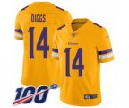 Minnesota Vikings #14 Stefon Diggs Limited Gold Inverted Legend 100th Season Football Jersey