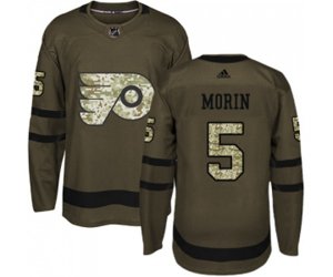 Adidas Philadelphia Flyers #5 Samuel Morin Premier Green Salute to Service NHL Jersey