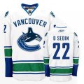 Vancouver Canucks #22 Daniel Sedin Authentic White Away NHL Jersey