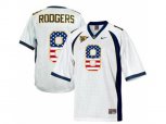 2016 US Flag Fashion Men's California Golden Bears Aaron Rodgers #8 College Football Jersey - White