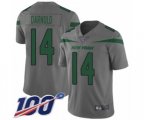 New York Jets #14 Sam Darnold Limited Gray Inverted Legend 100th Season NFL Jersey