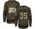 Adidas Philadelphia Flyers #35 Dustin Tokarski Authentic Green Salute to Service NHL Jersey