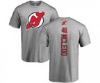 New Jersey Devils #41 Michael McLeod Ash Backer T-Shirt