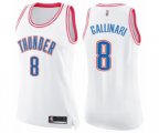 Women's Oklahoma City Thunder #8 Danilo Gallinari Swingman White Pink Fashion Basketball Jersey