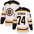 Boston Bruins #74 Jake DeBrusk Authentic White Away NHL Jersey