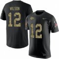 Kansas City Chiefs #12 Albert Wilson Black Camo Salute to Service T-Shirt