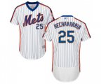 New York Mets #25 Adeiny Hechavarria White Alternate Flex Base Authentic Collection Baseball Jersey