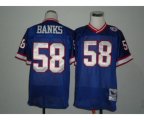 New York Giants #58 Carl Banks Blue Throwback Jersey