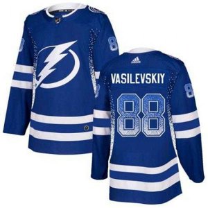 Tampa Bay Lightning #88 Andrei Vasilevskiy Blue Home Authentic Drift Fashion Stitched NHL Jersey