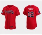 Red Atlanta Braves #12 Jorge Soler 2021 World Series Champions Flex Base Stitched Jersey