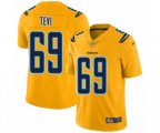 Los Angeles Chargers #69 Sam Tevi Limited Gold Inverted Legend Football Jersey