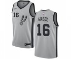 San Antonio Spurs #16 Pau Gasol Swingman Silver Alternate NBA Jersey Statement Edition