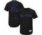 Miami Marlins #54 Sergio Romo Black Alternate Flex Base Authentic Collection Baseball Jersey