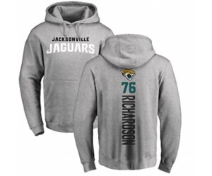 Jacksonville Jaguars #76 Will Richardson Ash Backer Pullover Hoodie