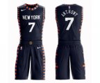New York Knicks #7 Carmelo Anthony Swingman Navy Blue Basketball Suit Jersey - City Edition