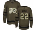 Adidas Philadelphia Flyers #22 Dale Weise Authentic Green Salute to Service NHL Jersey