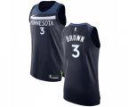 Minnesota Timberwolves #3 Anthony Brown Authentic Navy Blue Road Basketball Jersey - Icon Edition