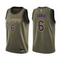 Los Angeles Lakers #6 LeBron James Swingman Green Salute to Service Basketball Jersey