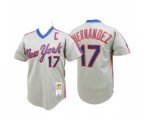 New York Mets #17 Keith Hernandez Authentic Grey Throwback Baseball Jersey