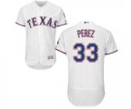 Texas Rangers #33 Martin Perez White Home Flex Base Authentic Collection Baseball Jersey