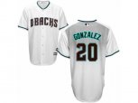 Arizona Diamondbacks #20 Luis Gonzalez Replica White Capri Cool Base MLB Jersey