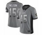 Oakland Raiders #15 J. Nelson Limited Gray Rush Drift Fashion Football Jersey