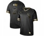 Chicago White Sox #2 Nellie Fox Authentic Black Gold Fashion Baseball Jersey