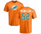 Miami Dolphins #52 Raekwon McMillan Orange Name & Number Logo T-Shirt