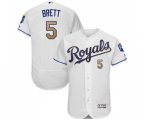 Kansas City Royals #5 George Brett White Home Flex Base Authentic Baseball Jersey