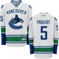 Vancouver Canucks #5 Derrick Pouliot Authentic White Away NHL Jersey