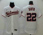 Washington Nationals #22 Juan Soto White Stitched MLB Flex Base Jersey