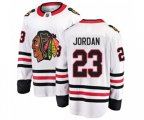 Chicago Blackhawks #23 Michael Jordan Fanatics Branded White Away Breakaway NHL Jersey