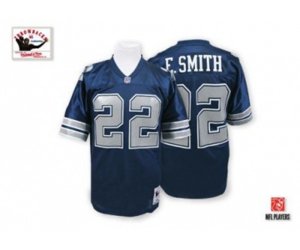 Dallas Cowboys #22 Emmitt Smith Authentic Navy Blue Throwback Football Jersey