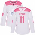 Women Toronto Maple Leafs #11 Zach Hyman Authentic White Pink Fashion NHL Jersey