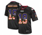 Kansas City Chiefs #19 Joe Montana Elite Black USA Flag Fashion Football Jersey