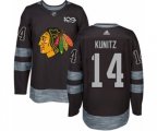 Chicago Blackhawks #14 Chris Kunitz Authentic Black 1917-2017 100th Anniversary NHL Jersey