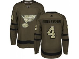Adidas St. Louis Blues #4 Carl Gunnarsson Green Salute to Service Stitched NHL Jersey
