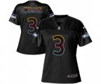 Women Seattle Seahawks #3 Russell Wilson Game Black Team Color Football Jersey