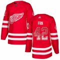 Detroit Red Wings #42 Martin Frk Authentic Red Drift Fashion NHL Jersey