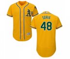 Oakland Athletics #48 Joakim Soria Gold Alternate Flex Base Authentic Collection Baseball Jersey