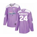Washington Capitals #24 Connor McMichael Authentic Purple Fights Cancer Practice Hockey Jersey
