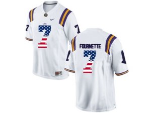 2016 US Flag Fashion 2016 Men\'s LSU Tigers Leonard Fournette #7 College Football Limited Jersey - White