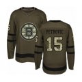 Boston Bruins #15 Alex Petrovic Authentic Green Salute to Service Hockey Jersey