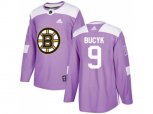 Adidas Boston Bruins #9 Johnny Bucyk Purple Authentic Fights Cancer Stitched NHL Jersey