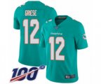 Miami Dolphins #12 Bob Griese Aqua Green Team Color Vapor Untouchable Limited Player 100th Season Football Jersey