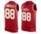 Kansas City Chiefs #88 Tony Gonzalez Limited Red Player Name & Number Tank Top Football Jersey