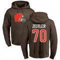 Cleveland Browns #70 Kevin Zeitler Brown Name & Number Logo Pullover Hoodie