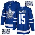 Toronto Maple Leafs #15 Matt Martin Authentic Royal Blue Fashion Gold NHL Jersey