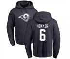 Los Angeles Rams #6 Johnny Hekker Navy Blue Name & Number Logo Pullover Hoodie